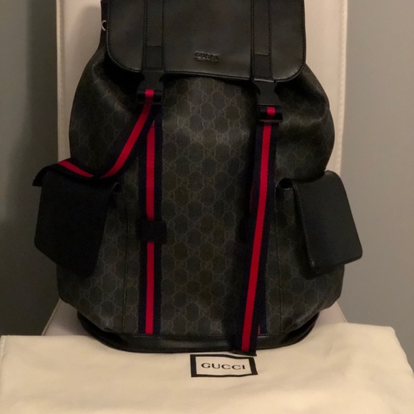 black gucci supreme backpack